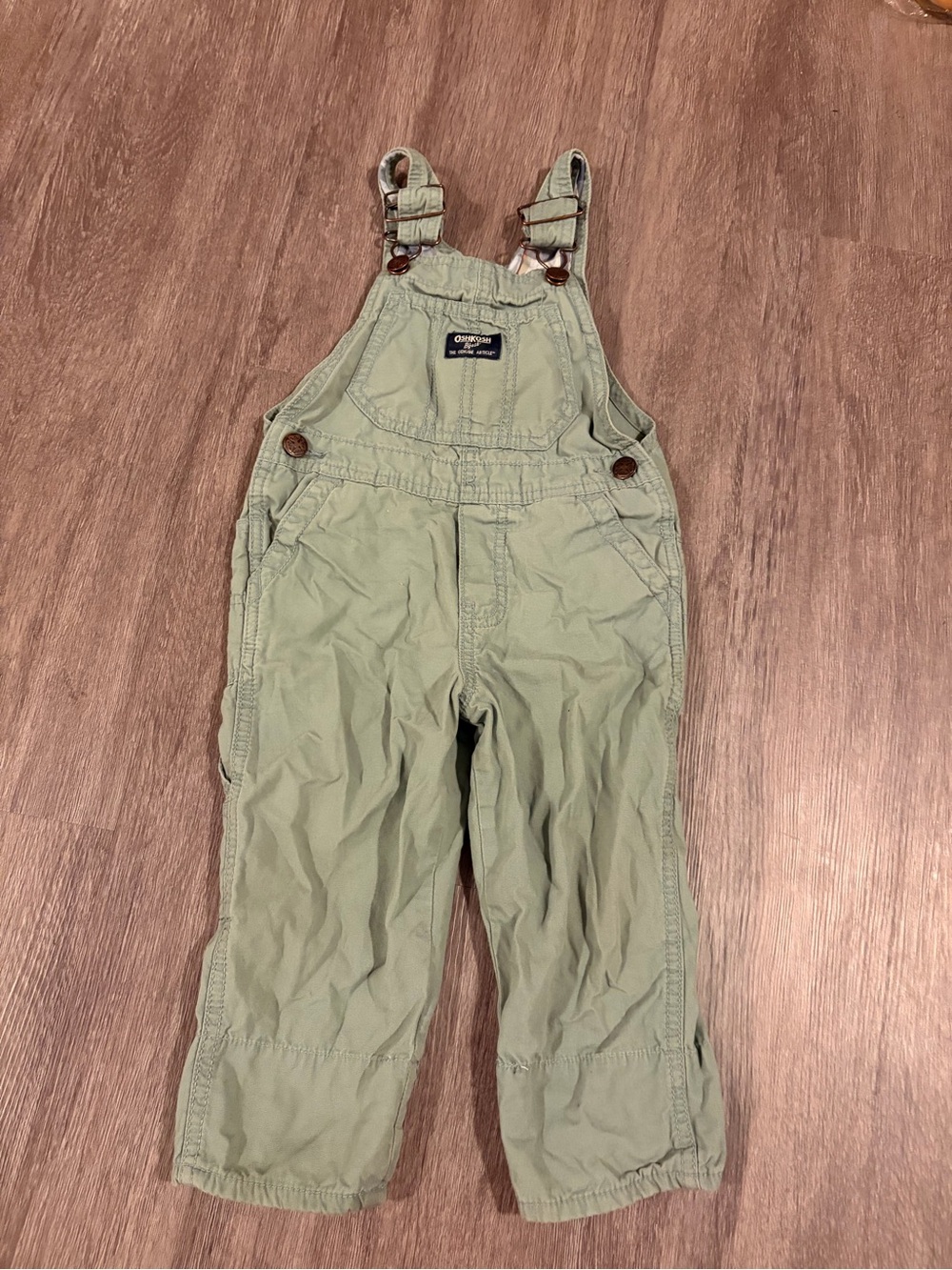 OshKosh B'gosh Light Sage Green Toddler Overalls with Pockets